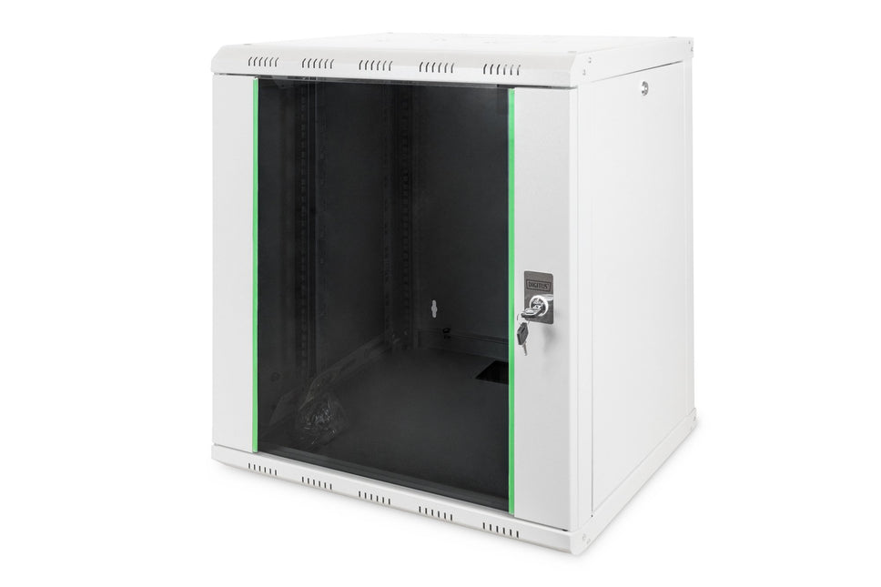 12U wall cabinet, Unique 600x450x643 mm, color light gray (RAL 7035)