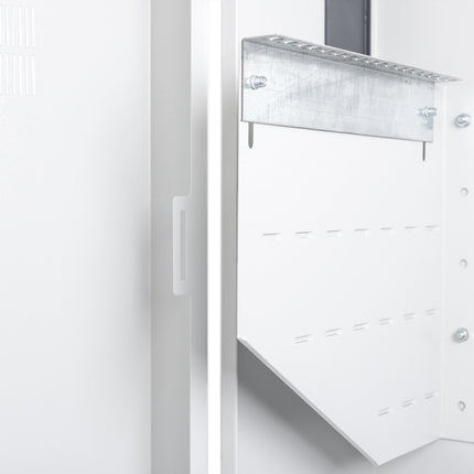 Wandkast, slank 800x640x309 mm, 6U verticaal, kleur lichtgrijs (RAL 7035)