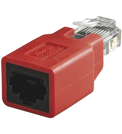 Conector cruzado CAT 5e blindado, conector RJ45 a conector jack