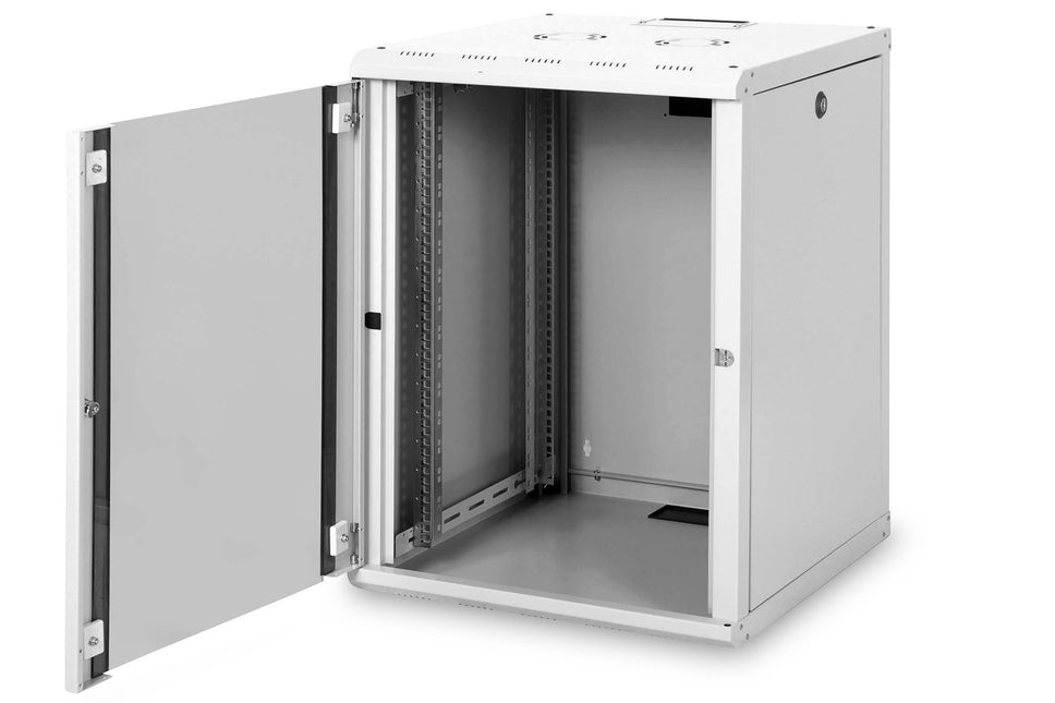 16U wandkast, Unique 600x600x820 mm, kleur lichtgrijs (RAL 7035)