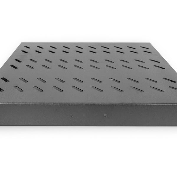 Estante extraíble 1U para racks de 600 mm de profundidad 40x485x368 mm, hasta 25 kg, negro (RAL 9005)