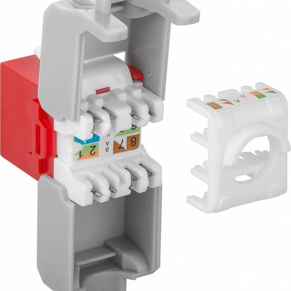 CAT6a Keystone RJ45 sin blindaje rojo