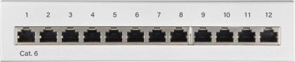 Panel de conexión CAT6 Mini/Desktop de 12 puertos blanco