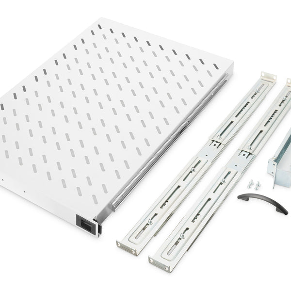 1U pull-out shelf for cabinets from 1000mm depth max. 65 kg light gray