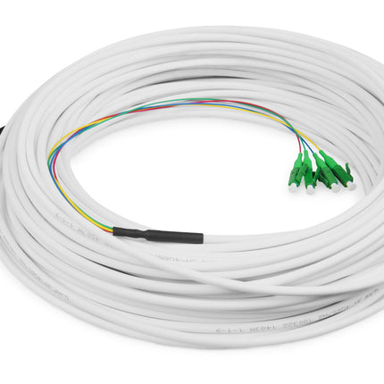 Cable de acometida FTTH, 50 m monomodo, 4 fibras, 4 LC/APC 