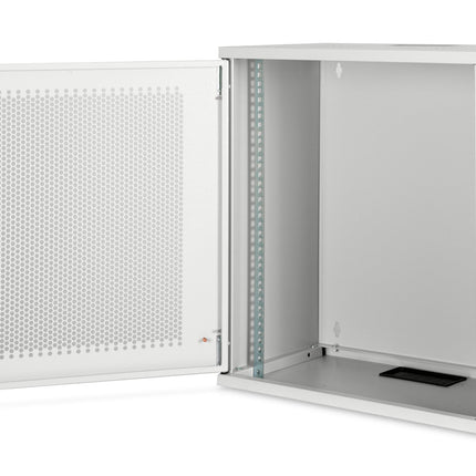 Armario de pared 12U, SOHO, sin montar, 540x400x595 mm, puerta frontal perforada, gris claro
