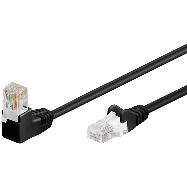 Cable UTP Cat5e de 0,5 metros, color negro, 1 en ángulo