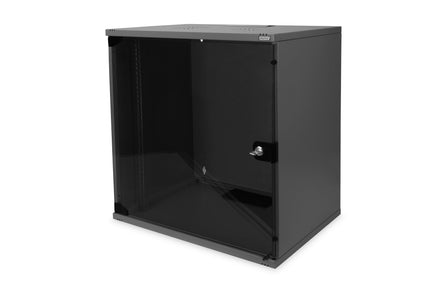 Armario de pared 12U, SoHo, sin montar, 540x400x595 mm, puerta frontal de cristal, negro (RAL 9005)