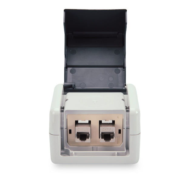 Caja de montaje en superficie Keystone de 2 vías a prueba de salpicaduras IP44