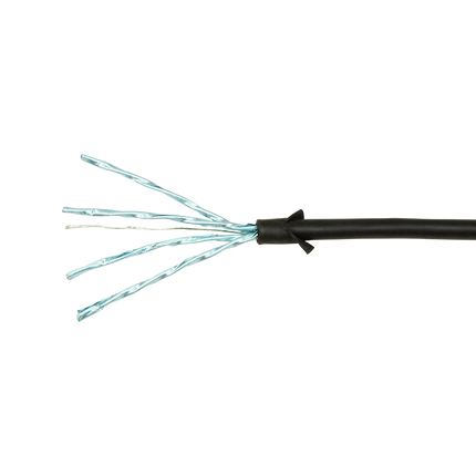 CAT6a U/FTP Ultraflex, 100% koper, zwart, 1.5M