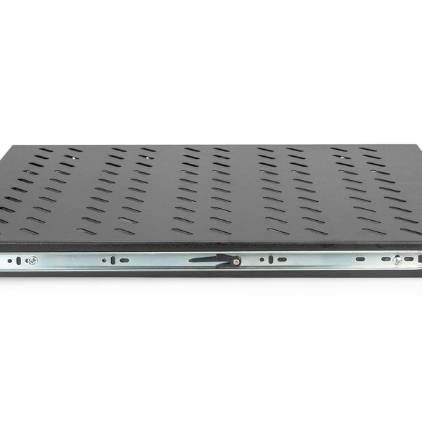 1U pull-out shelf for 800 mm deep racks 40x484x568 mm, up to 25 kg, black (RAL 9005)