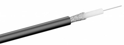 Cable coaxial RG58 con doble blindaje en rollo de 100 m, color negro