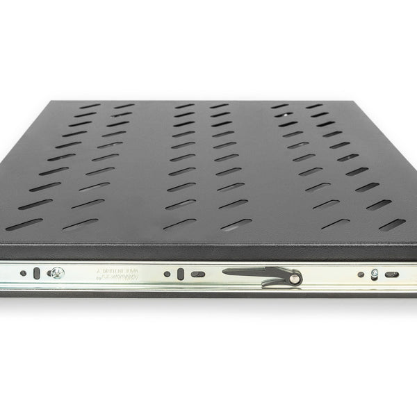 Estante extraíble 1U para racks de 600 mm de profundidad 40x485x368 mm, hasta 25 kg, negro (RAL 9005)