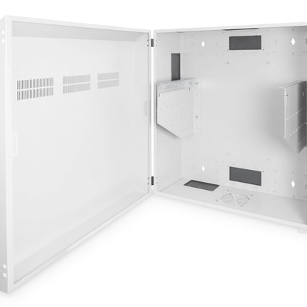 Wandkast, slank 800x640x309 mm, 6U verticaal, kleur lichtgrijs (RAL 7035)