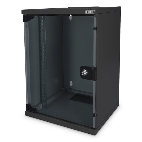 Conjunto de red de 10 pulgadas, incluye armario 9U de 312 x 300 x 464 mm, estante negro, PDU, conmutador de 8 puertos y panel de conexión CAT 6.