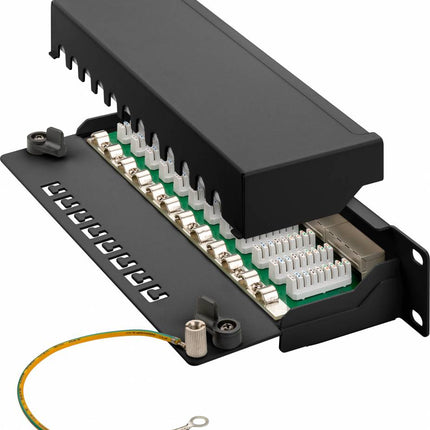 Panel de conexión CAT 6a de 10 pulgadas y 12 puertos