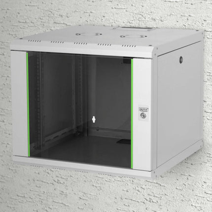 9U wall cabinet, Unique 600x600x509 mm, color light gray (RAL 7035)