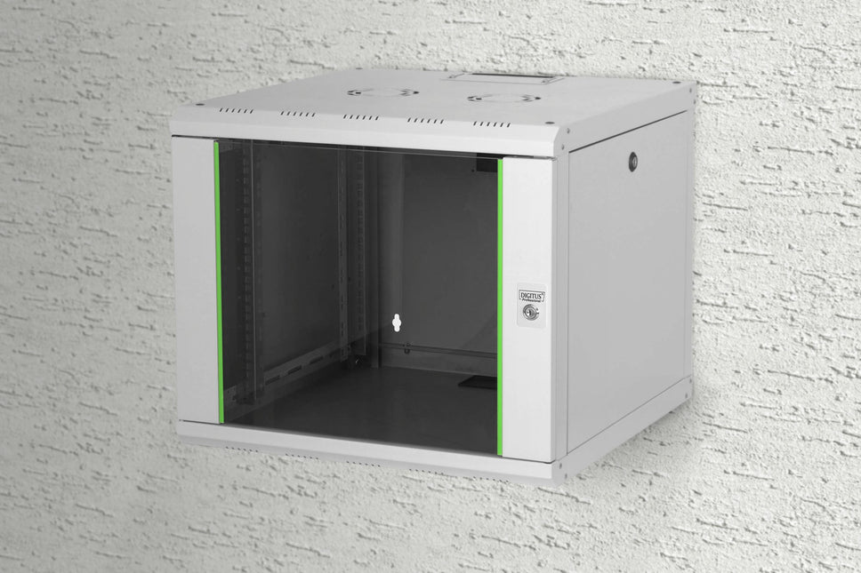 9U wandkast, Unique 600x600x509 mm, kleur lichtgrijs (RAL 7035)