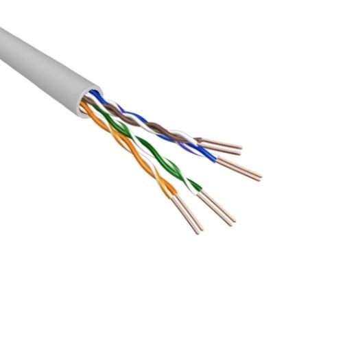 Cable de red UTP CAT6, rígido, 500 m, 100 % cobre, gris