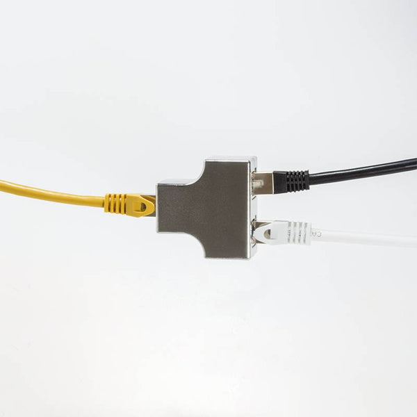 Adaptador/divisor en T CAT5e de 1 x RJ45 a 2 x RJ45