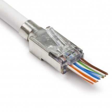 Doorsteek CAT7 Connector RJ45 - STP 10 stuks voor soepele en stugge kabel