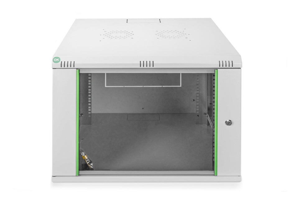 7U wandkast, Dynamic Basic 600x600x389 mm, kleur lichtgrijs (RAL 7035)