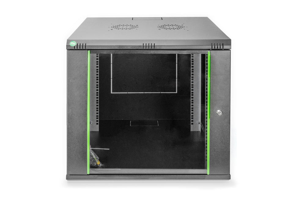 Armario de pared 9U 600x600x478 mm, color negro (RAL 9005)