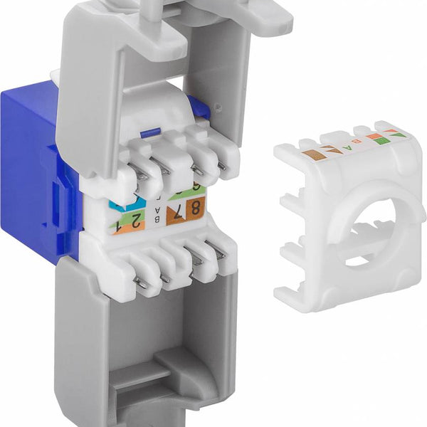 CAT6a Keystone RJ45 sin blindaje azul