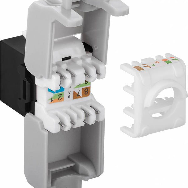 CAT6a Keystone RJ45 sin blindaje negro