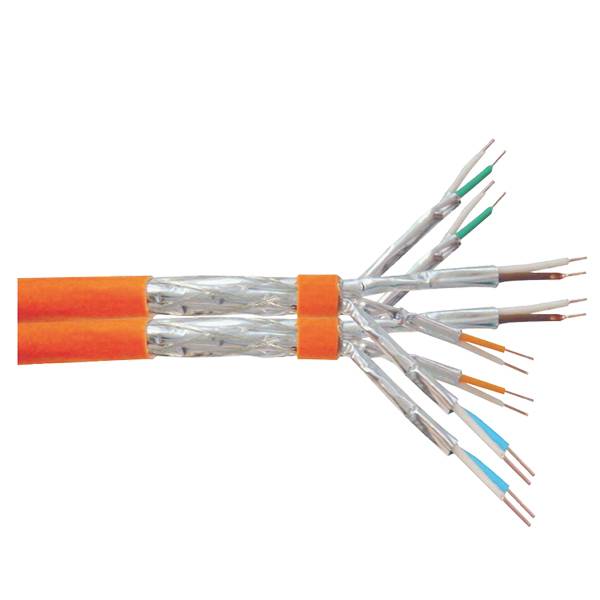 S/FTP CAT7a 1000MHz dúplex rígido 100M 100% cobre libre de halógenos naranja