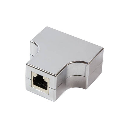 Adaptador/divisor en T CAT5e de 1 x RJ45 a 2 x RJ45
