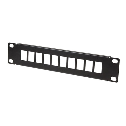 Panel de conexión para conector Keystone de 10 puertos de 10 pulgadas, color negro