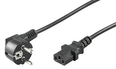 Cable de alimentación CEE 7/7 acodado (macho) a C13 (hembra) 3 m negro