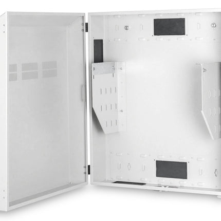Wandkast, slank 800x640x220 mm, 4U verticaal, kleur lichtgrijs (RAL 7035)