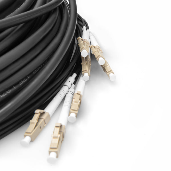 Cable de fibra óptica multimodo OM4, 8 fibras, premontado, 30 m, LC/UPC - LC/UPC