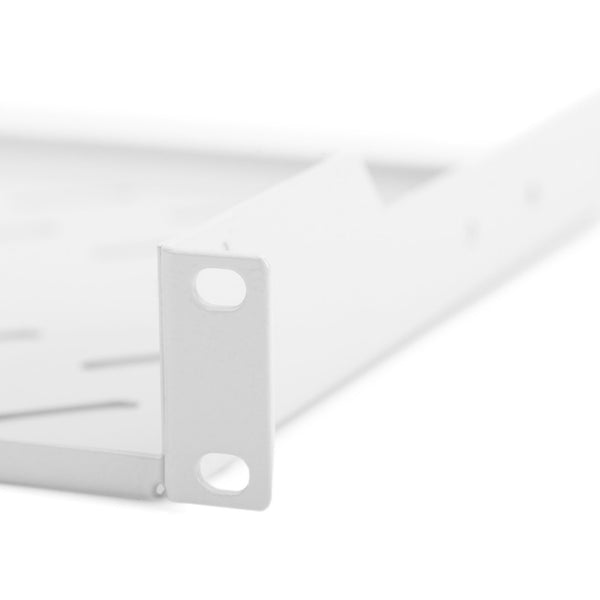 Estantería 1U de 19 pulgadas para racks a partir de 400 mm de profundidad 45x482x250 mm, hasta 15 kg, gris claro (RAL 7035)