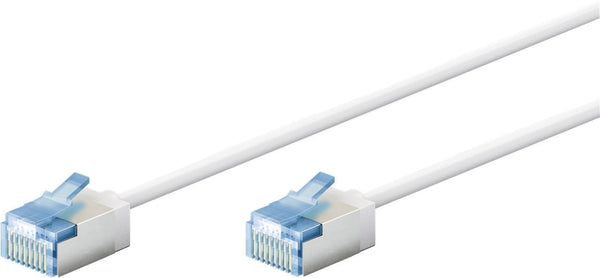 Cable de conexión CAT 6A ultraflexible y delgado U/FTP de 15 m, color blanco