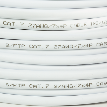 Cable de red S/FTP CAT7 flexible LSZH 305M 100% cobre blanco