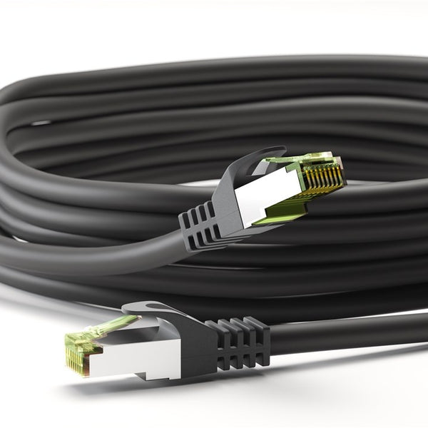 CAT8.1 S/FTP LSZH 0,25 M Negro con certificación GHMT