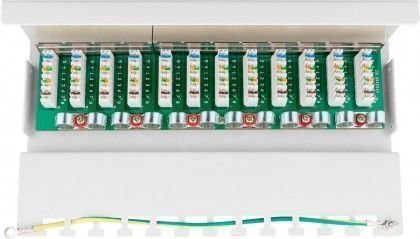 Panel de conexión CAT6 Mini/Desktop de 12 puertos blanco