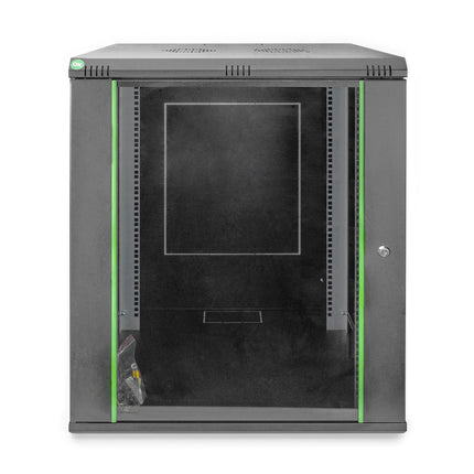 Armario de pared 16U 600x600x789 mm, color negro (RAL 9005)