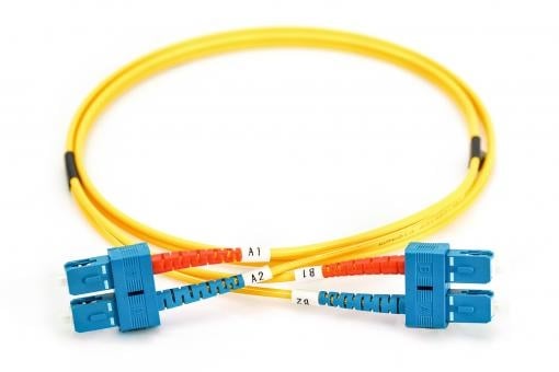 Cable de conexión de fibra óptica monomodo LWL OS2, SC/SC, 1 m