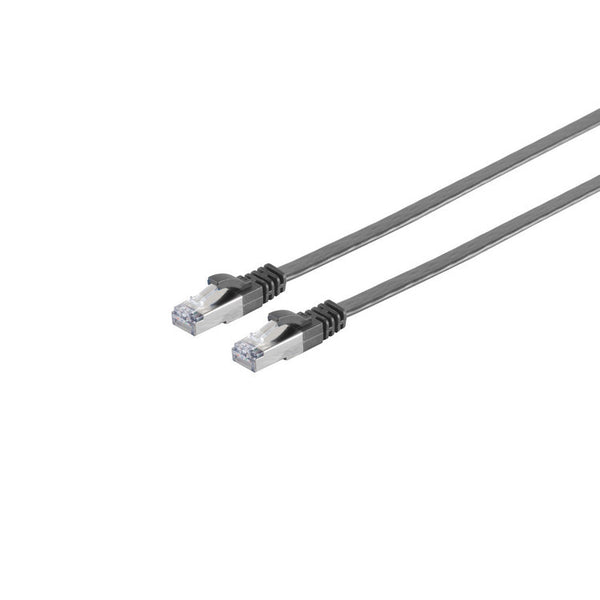 Cable U/FTP CAT7 2M plano negro 100% cobre