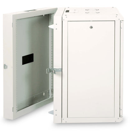 16U wandkast, Unique, 600x600x820 mm dubbel sectie, zwenkbaar, lichtgrijs (RAL 7035)
