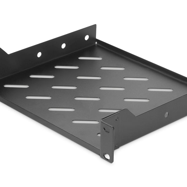Estante 1U de 10 pulgadas 44x255x201 mm, color negro (RAL 9005)