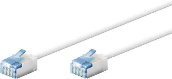 Cable de conexión CAT 6A ultraflexible y delgado U/FTP de 0,25 m, blanco