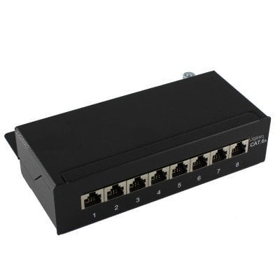 Panel de conexión Cat6A de 8 puertos RAL 9005