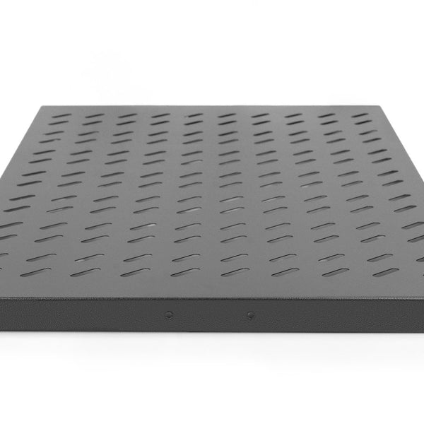 Estantería 1U de 19 pulgadas para racks desde 1000 mm de profundidad 44x486x770 mm, hasta 50 kg, color negro (RAL 9005)
