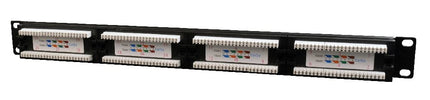Panel de conexión CAT5e de 24 puertos con barra trasera