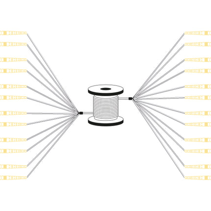 Pre-assembled Fiberglass 100 M Universal Breakout Cable, Single Mode OS2, 12 Fibers, LC/UPC - LC/UPC